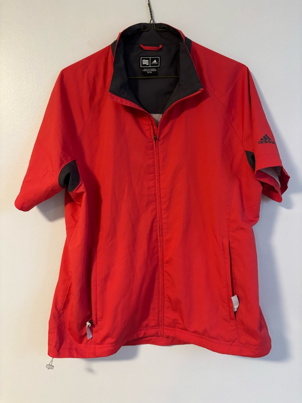 Adidas Golf Climaproof Red Short Sleeve Women’s Full Zip Windbreaker Jack